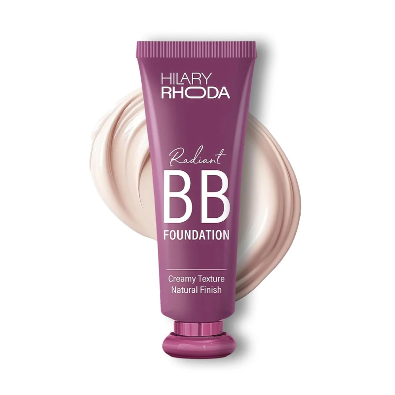 Hilary Rhoda Radiant BB Foundation for Women | 9 to 5 Stay BB Cream | Hides Blemishes & Dark Spots | Blend Easily | Lightweight & Ultra-Creamy Formula | Travel-Friendly & Dewy Finish - 60g (White Island | Shade 01) thumbnail 2